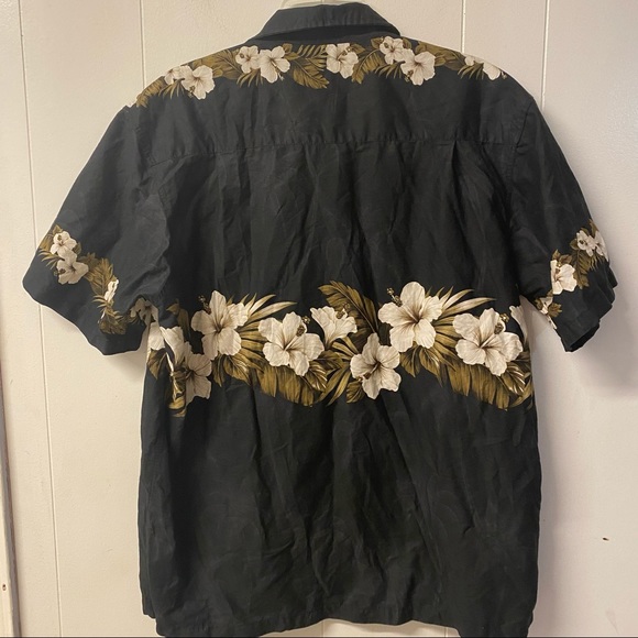 Favant Hawaiian Shirt Size Large Black and Tan - Picture 2 of 3